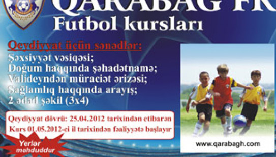 `Qarabağ`  Futbol Kursları başlayır