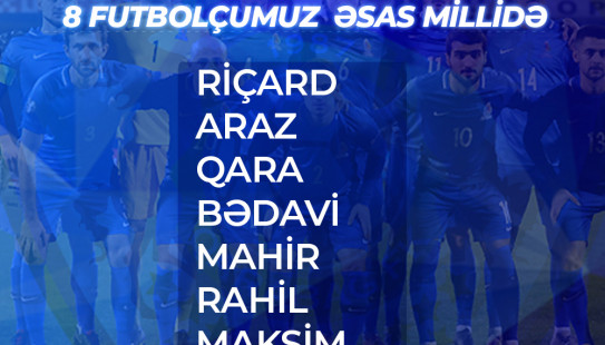 8 futbolçumuz əsas millimizdə